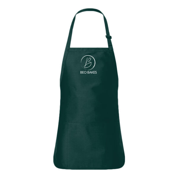 Q-Tees - Full-Length Apron with Pouch Pocket - Printed Logo Thumbnail