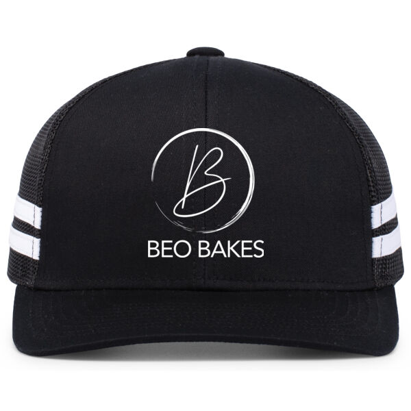 Pacific Headwear - Low-Profile Stripe Trucker Cap - Embroidered Logo Thumbnail
